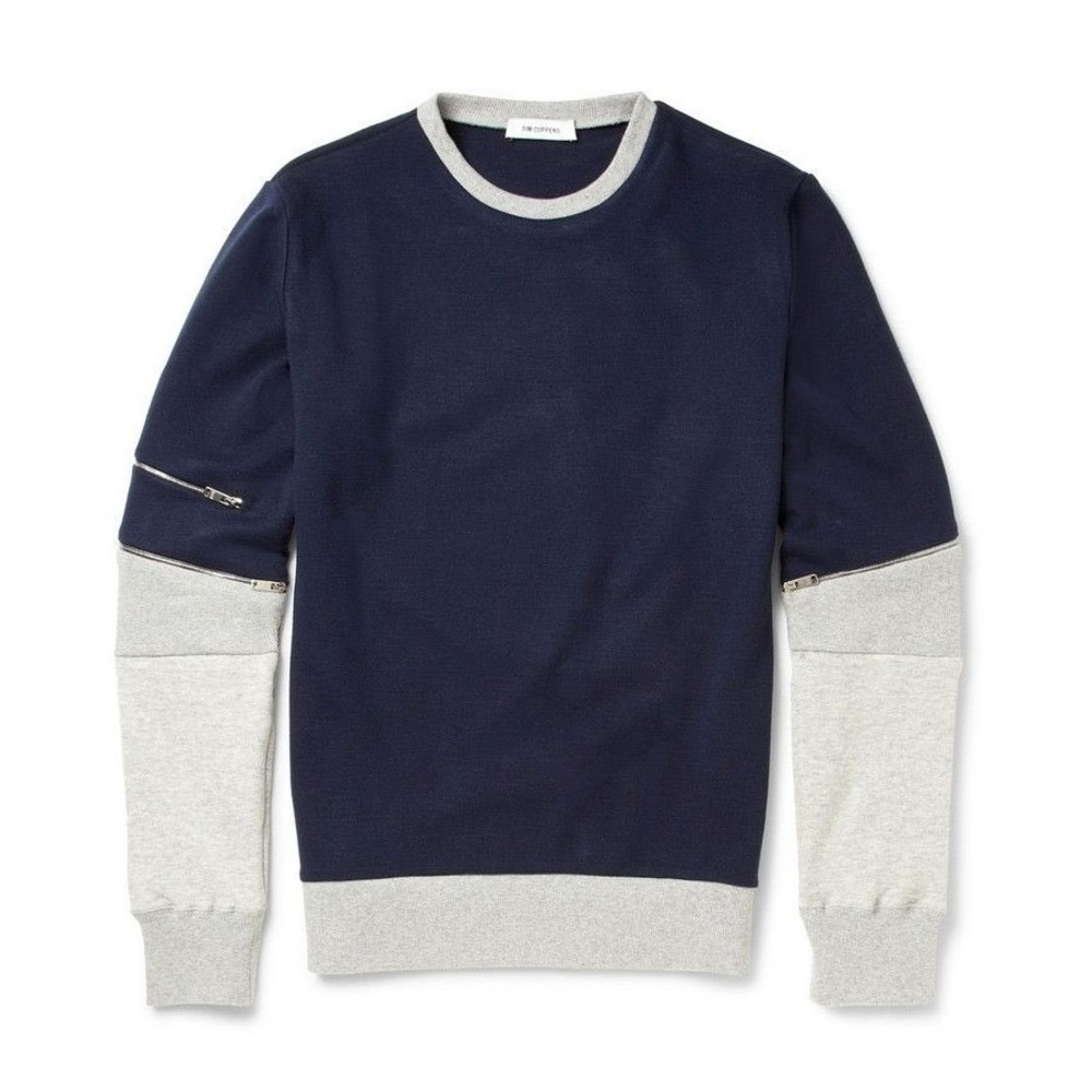 Tim Coppens Colorblock Zipper Long Sleeve Sweatshirt Minimalist Capsule Preppy
